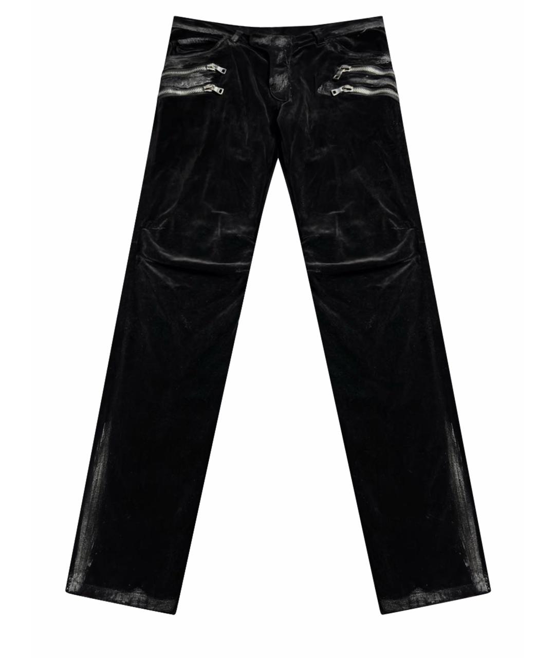 BALMAIN Черные велюровые повседневные брюки, фото 1