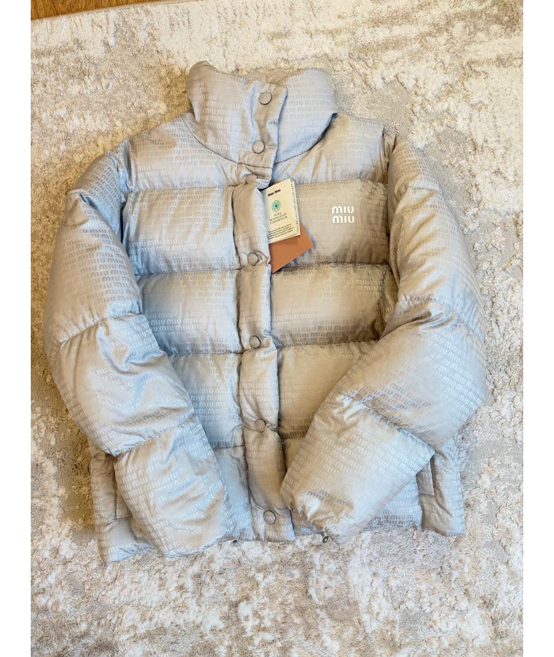 MIU MIU Серый пуховик, фото 3