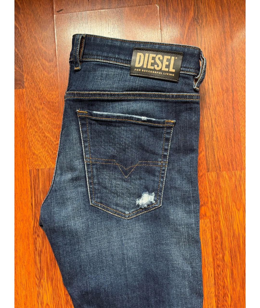 DIESEL Синие хлопко-эластановые джинсы скинни, фото 4