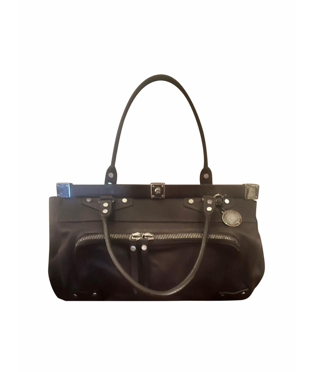 LANVIN Коричневая кожаная сумка с короткими ручками, фото 1