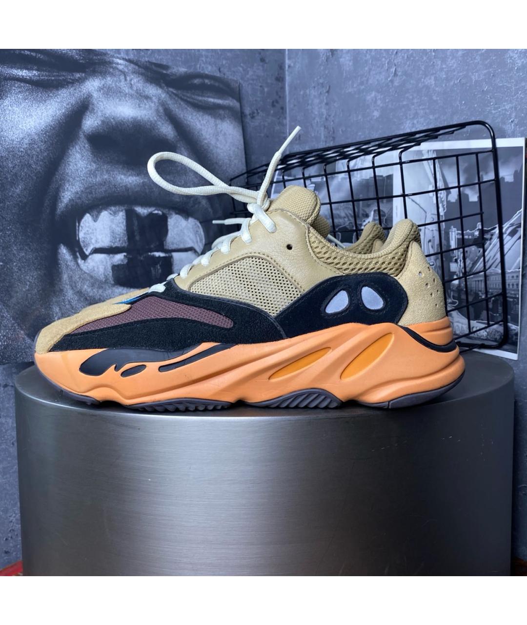 ADIDAS YEEZY Оранжевые текстильные низкие кроссовки / кеды, фото 2