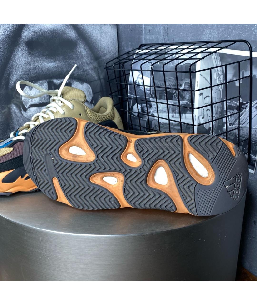 ADIDAS YEEZY Оранжевые текстильные низкие кроссовки / кеды, фото 6