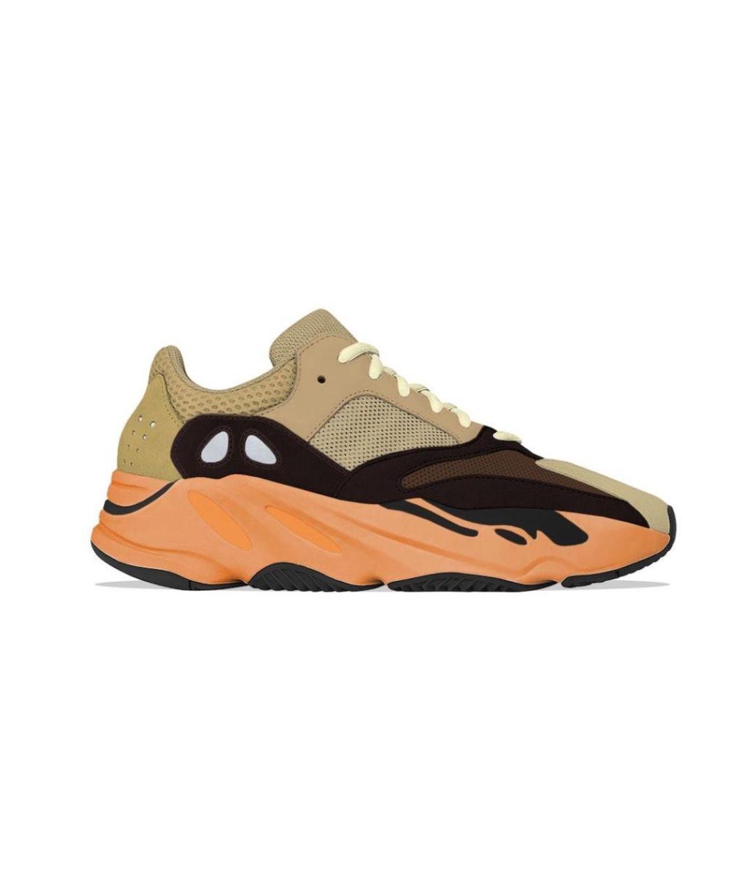 ADIDAS YEEZY Оранжевые текстильные низкие кроссовки / кеды, фото 9