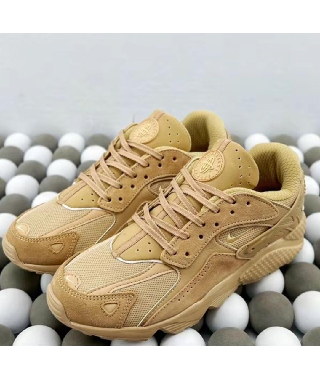 NIKE Горчичные замшевые низкие кроссовки / кеды, фото 5