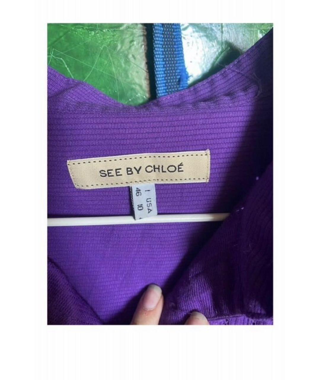 CHLOE Фиолетовое хлопковое повседневное платье, фото 4