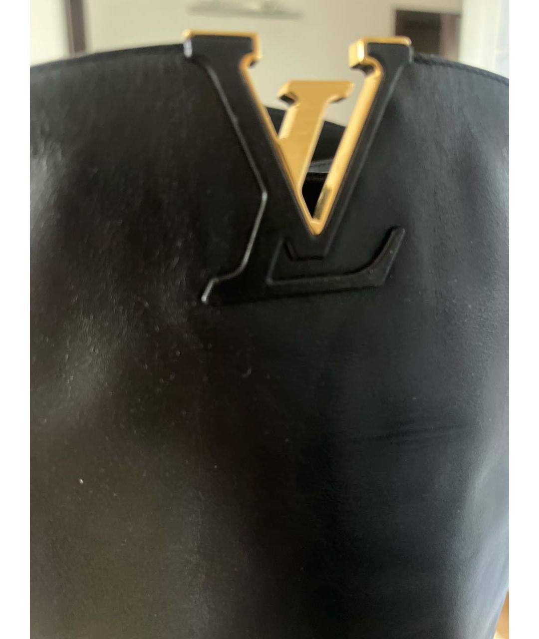 LOUIS VUITTON Черные кожаные сапоги, фото 4