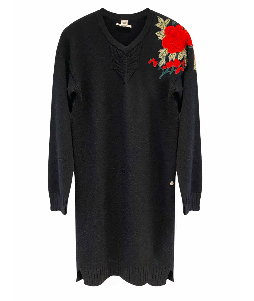 HERMES PRE-OWNED Черное кашемировое повседневное платье, фото 1