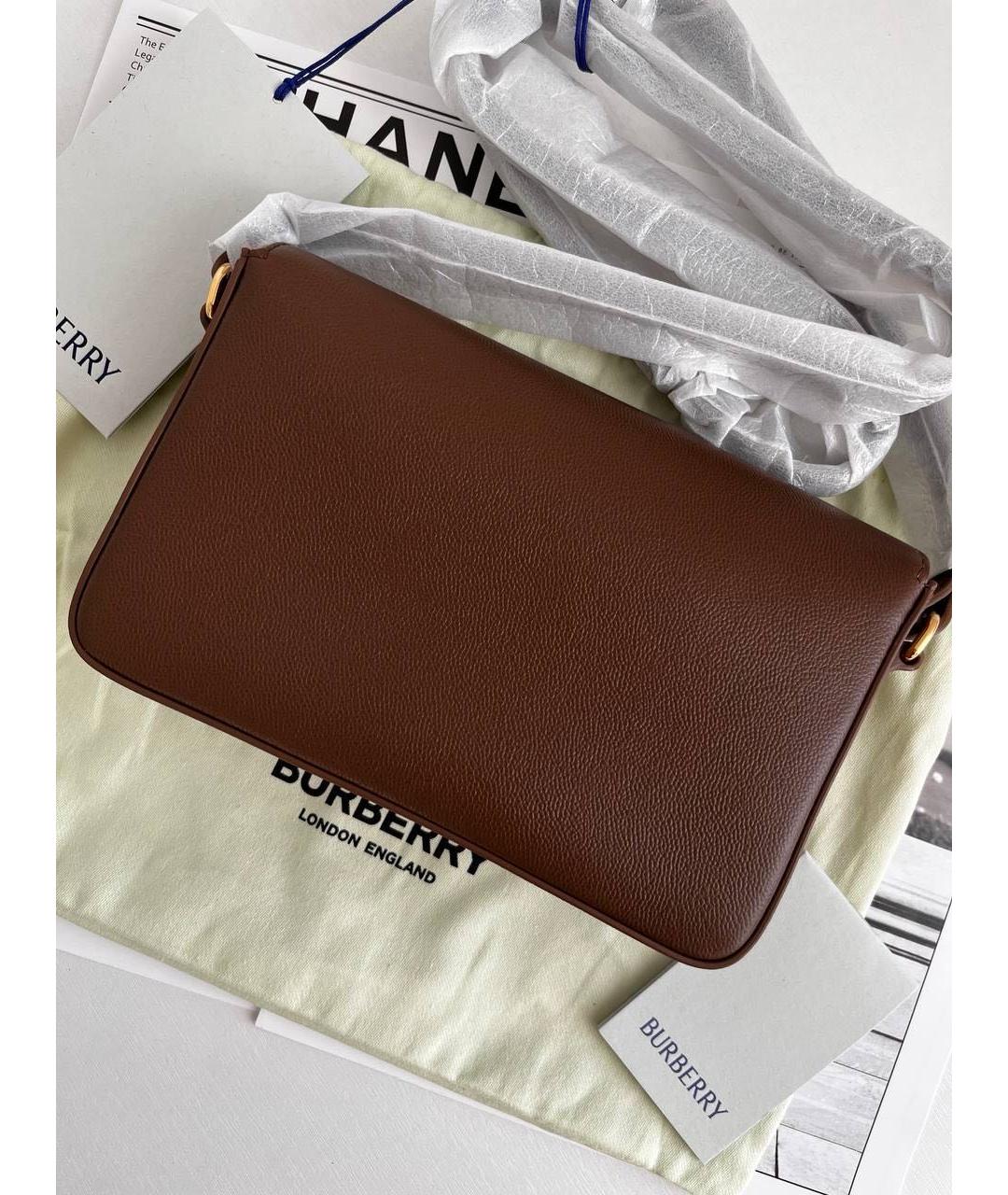 BURBERRY Коричневая кожаная сумка через плечо, фото 3