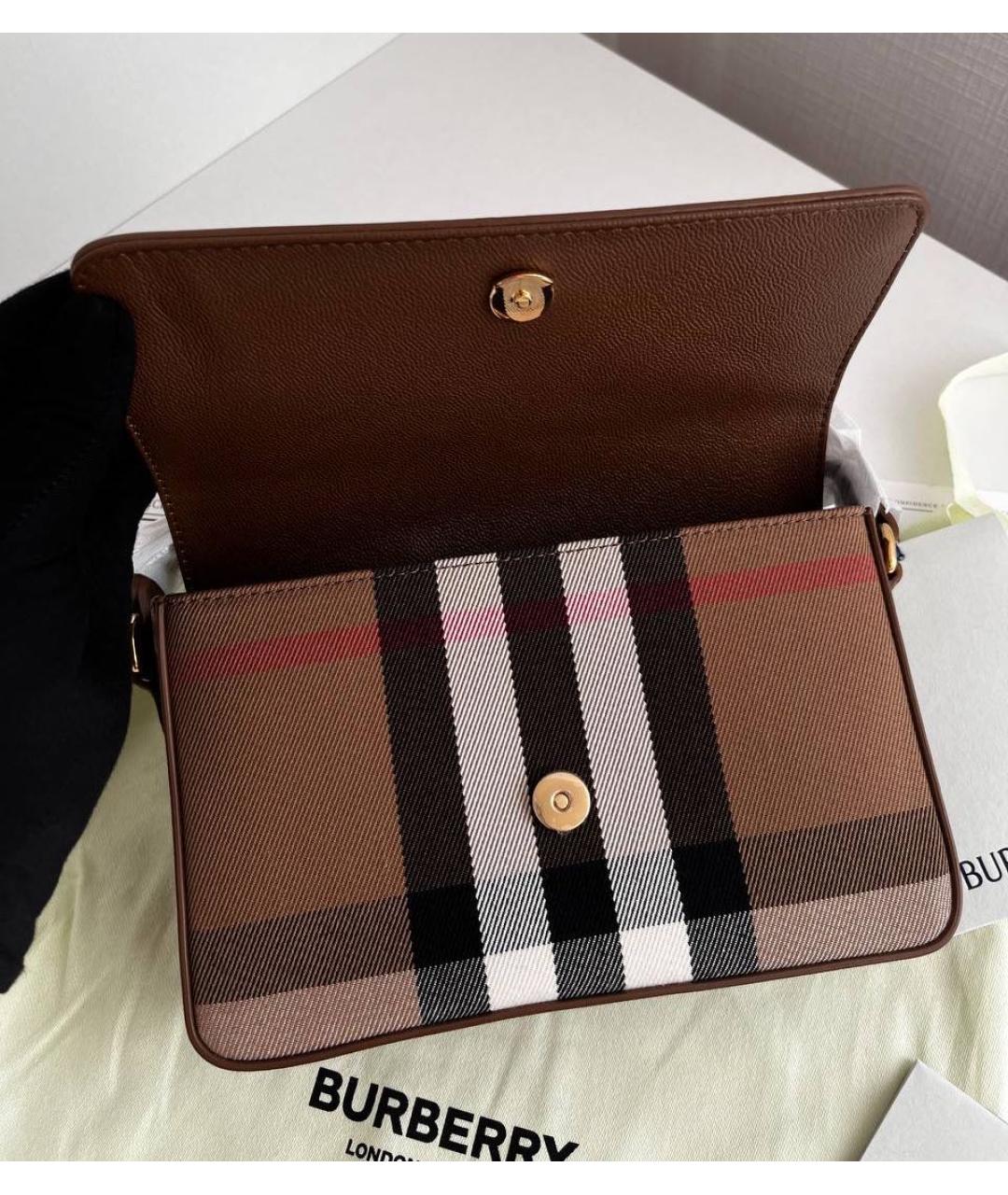 BURBERRY Коричневая кожаная сумка через плечо, фото 5
