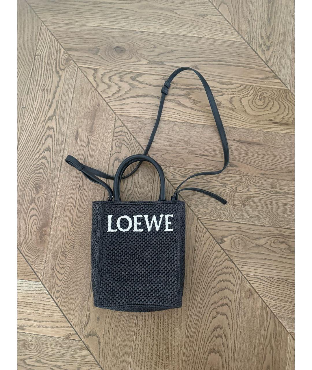 LOEWE Черная плетеная сумка через плечо, фото 5