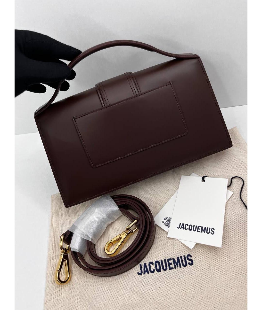JACQUEMUS Коричневая кожаная сумка через плечо, фото 3