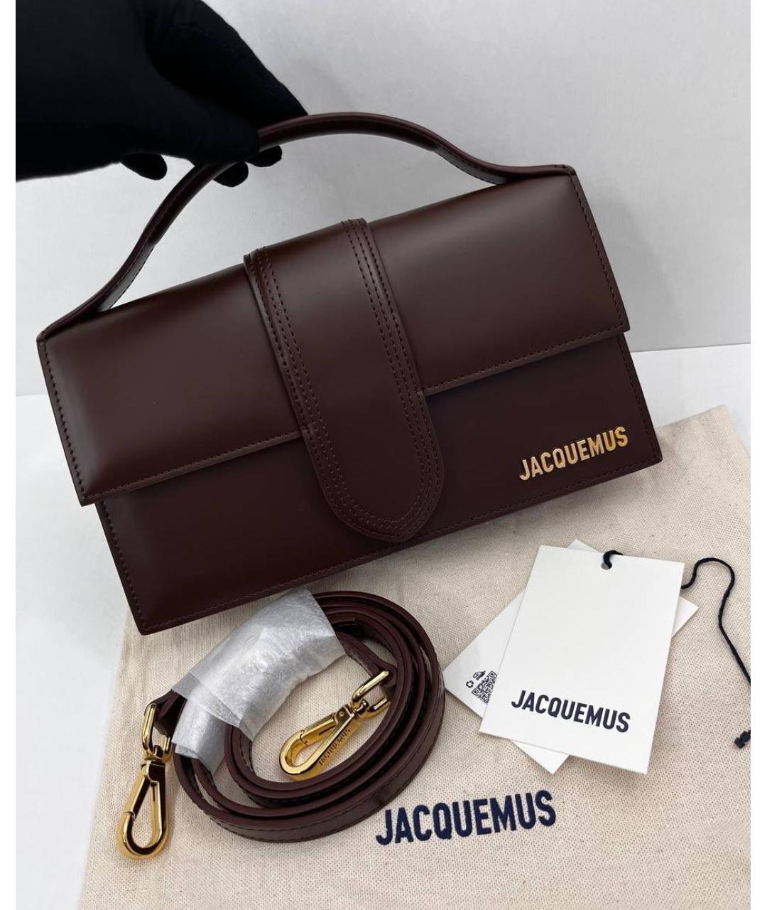 JACQUEMUS Коричневая кожаная сумка через плечо, фото 2