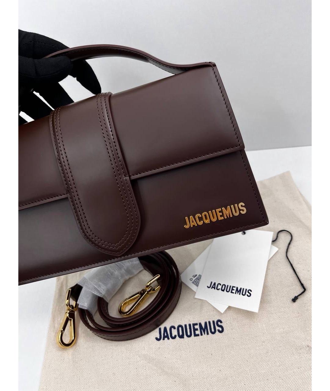 JACQUEMUS Коричневая кожаная сумка через плечо, фото 4