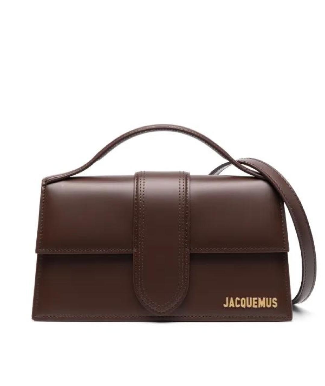 JACQUEMUS Коричневая кожаная сумка через плечо, фото 1