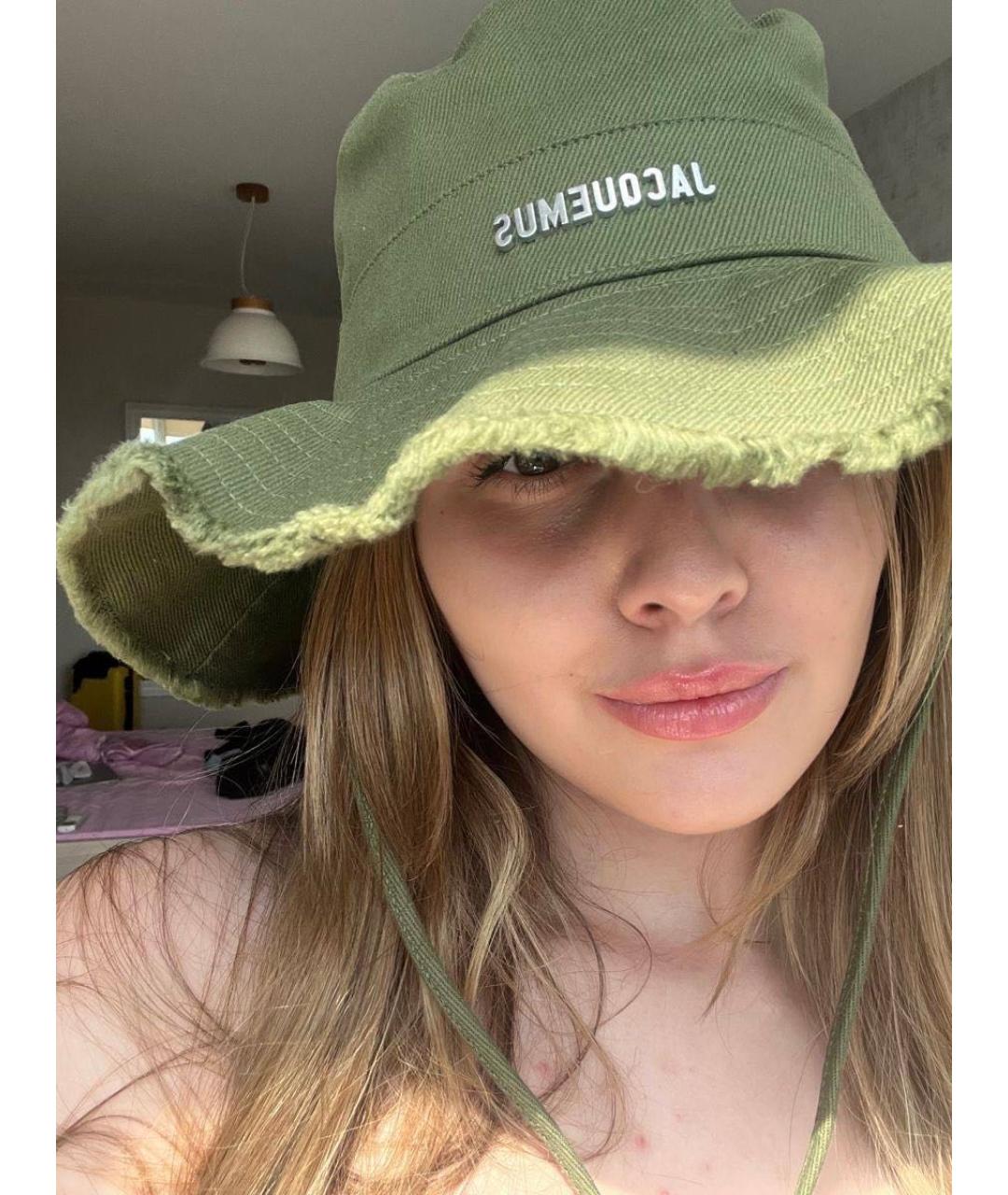 JACQUEMUS Зеленая хлопковая панама, фото 4