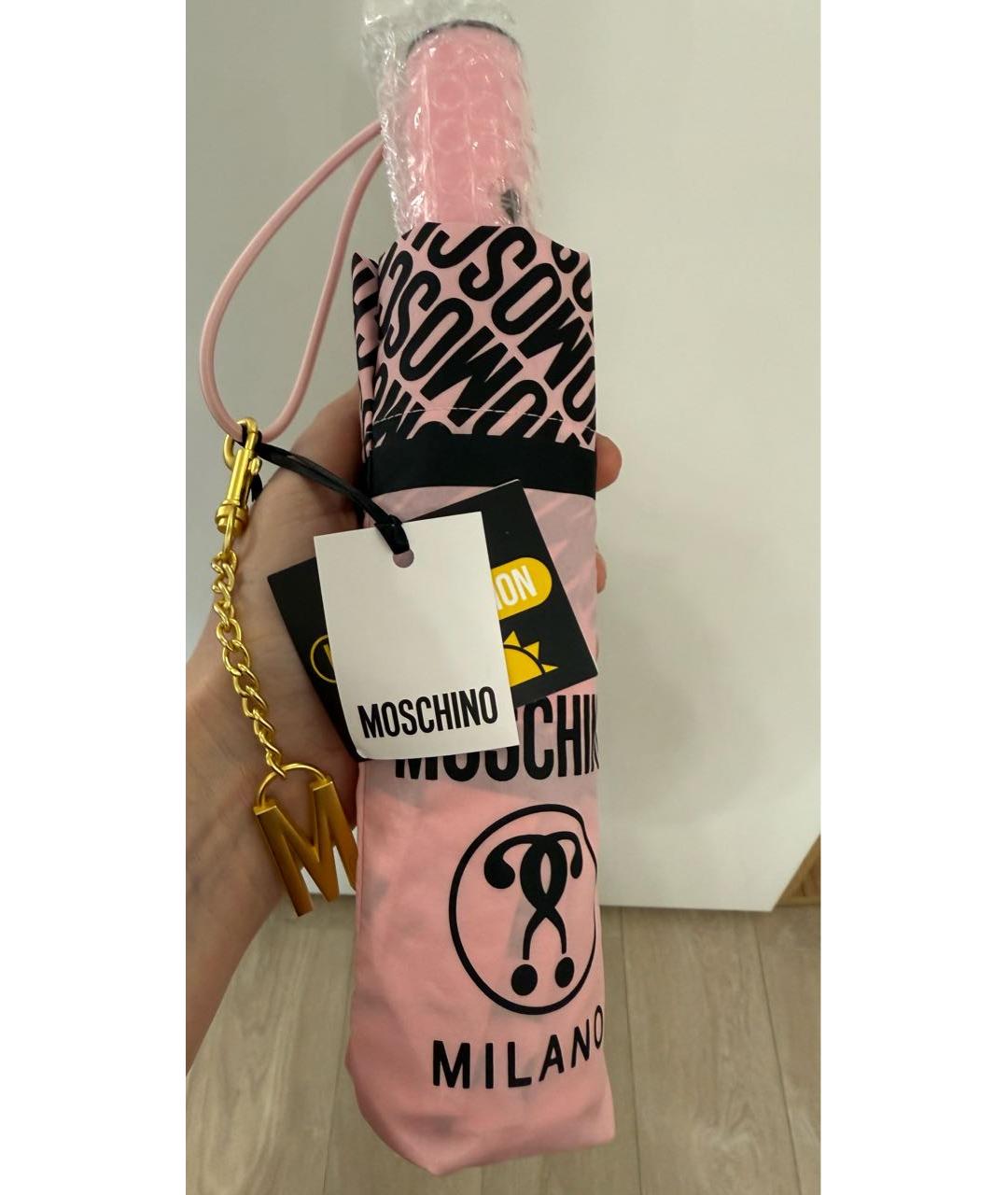MOSCHINO Розовый зонт, фото 4