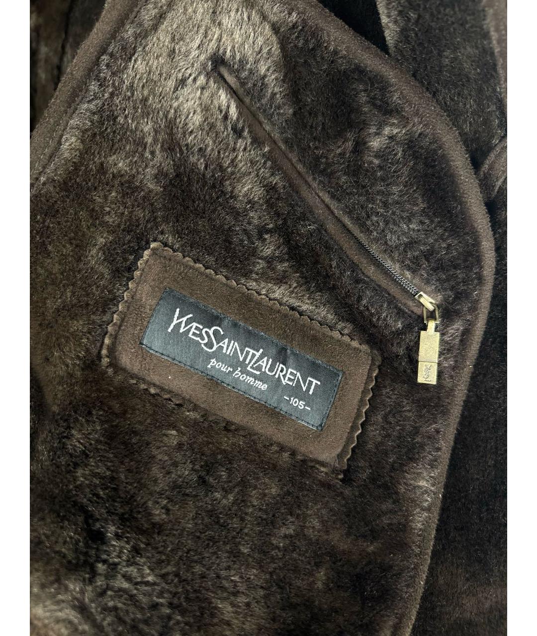 SAINT LAURENT Коричневая дубленка/шуба, фото 4