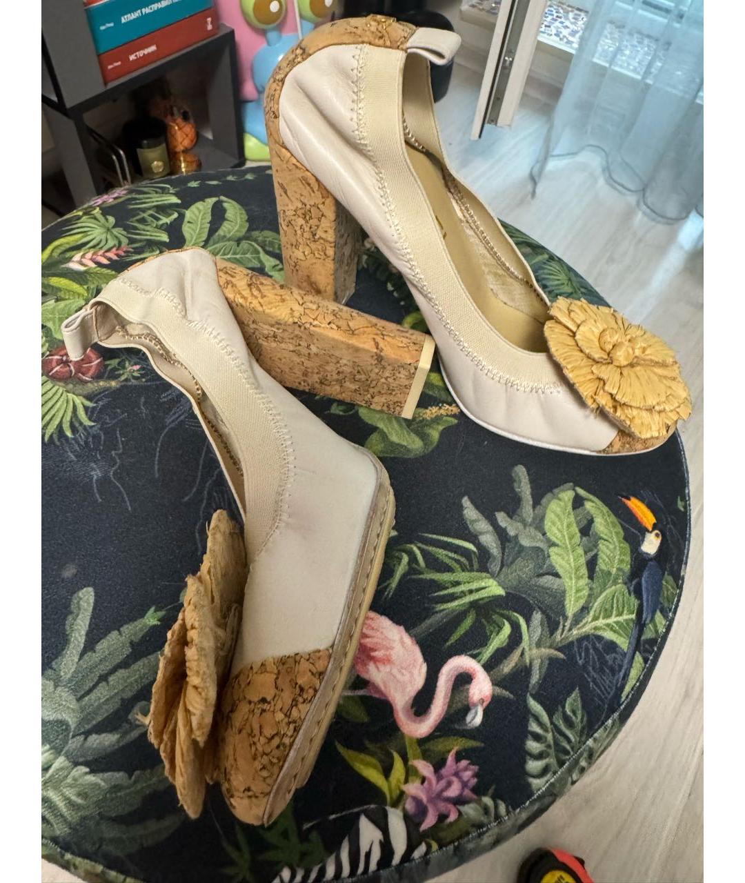 CHANEL Бежевые кожаные туфли, фото 7
