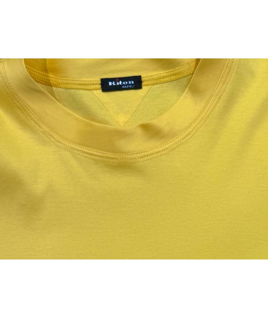 KITON Желтая хлопковая футболка, фото 3