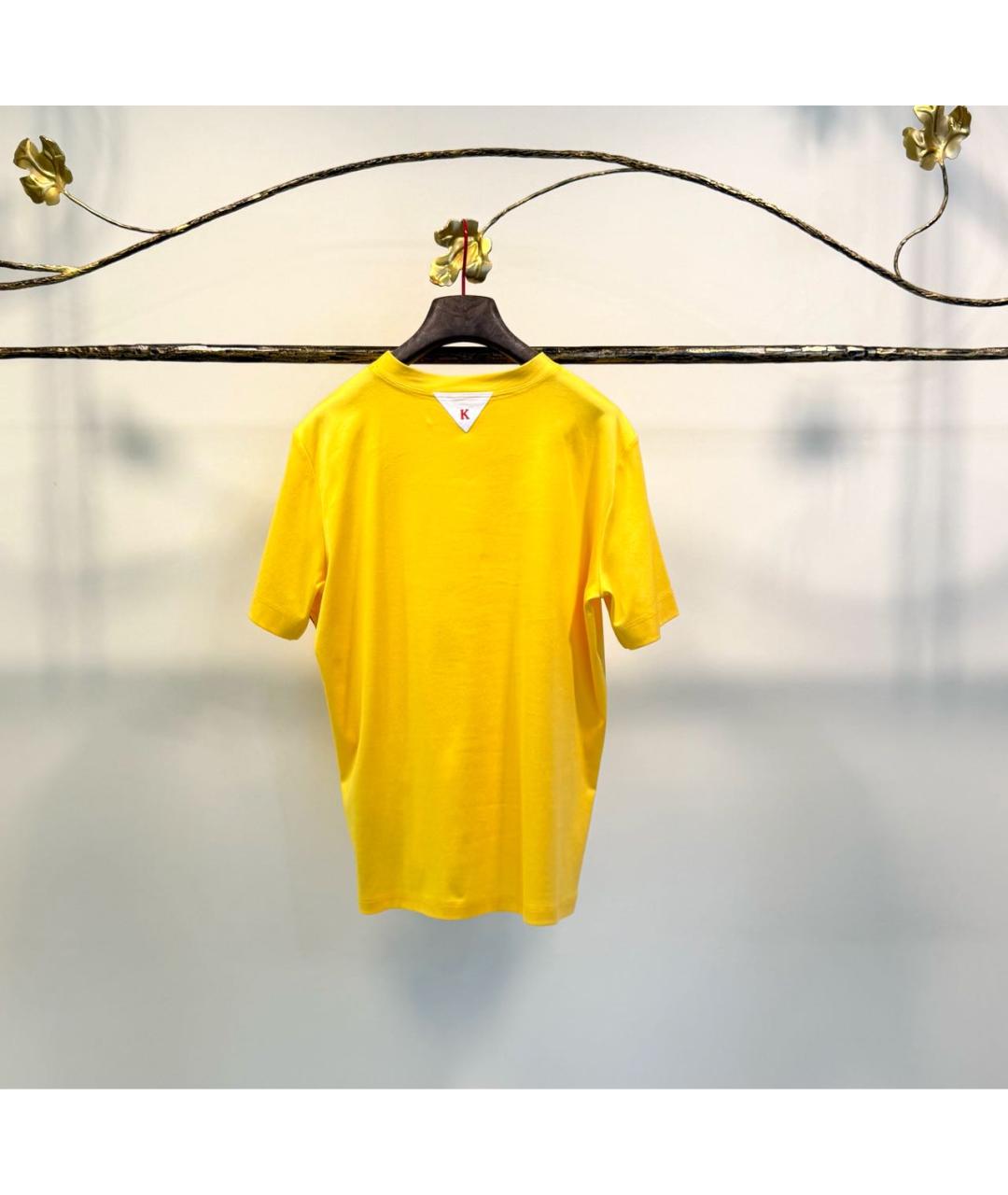 KITON Желтая хлопковая футболка, фото 2