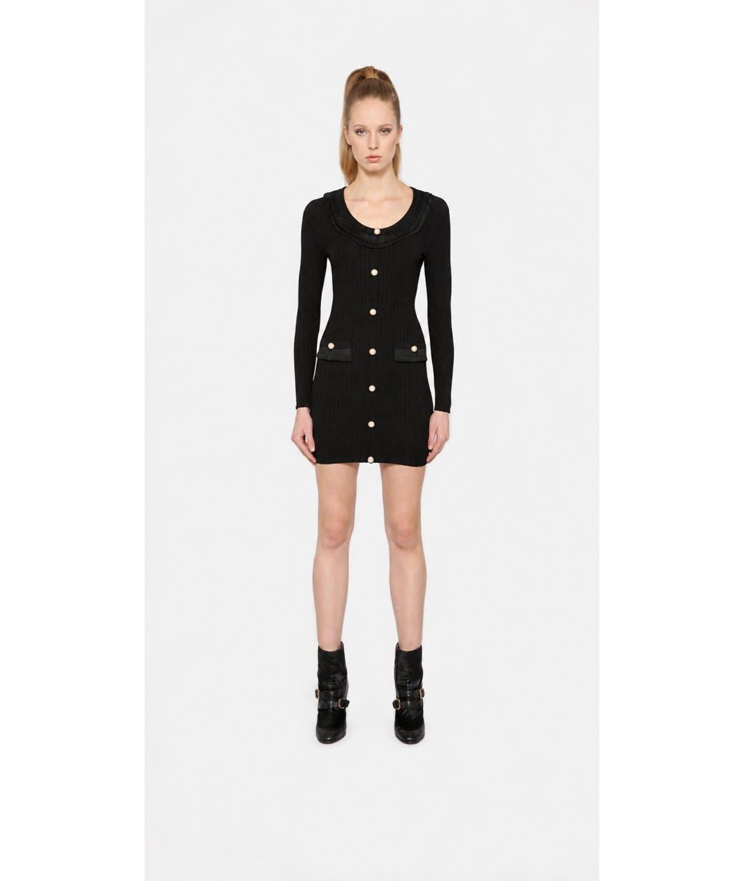 BOUTIQUE MOSCHINO Черное вискозное повседневное платье, фото 2