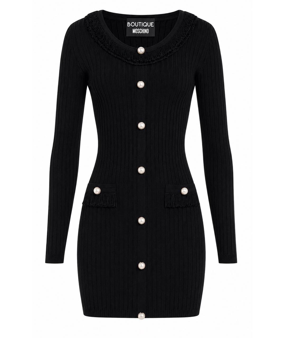 BOUTIQUE MOSCHINO Черное вискозное повседневное платье, фото 1