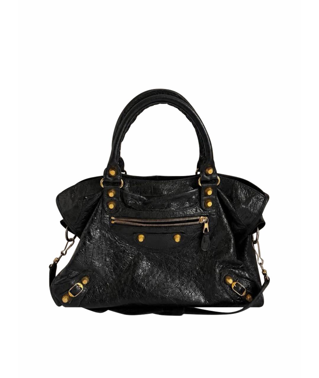 BALENCIAGA Черная кожаная сумка с короткими ручками, фото 1