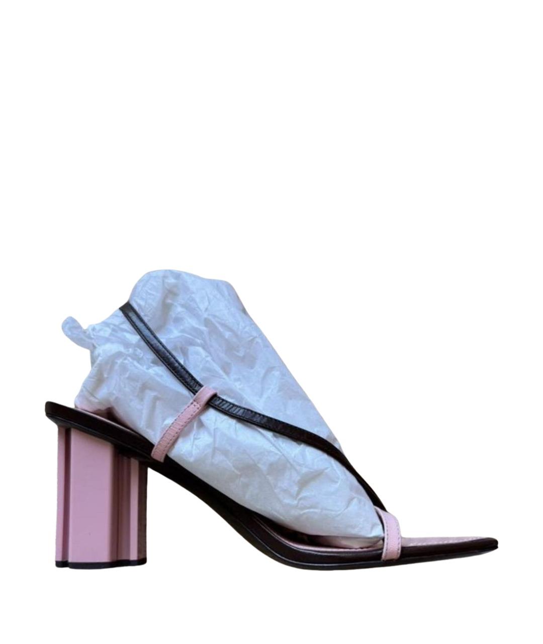 TORY BURCH Розовые кожаные босоножки, фото 1