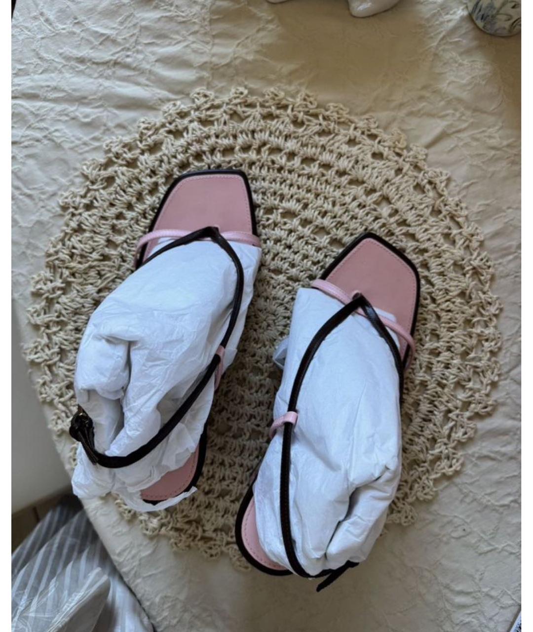 TORY BURCH Розовые кожаные босоножки, фото 2