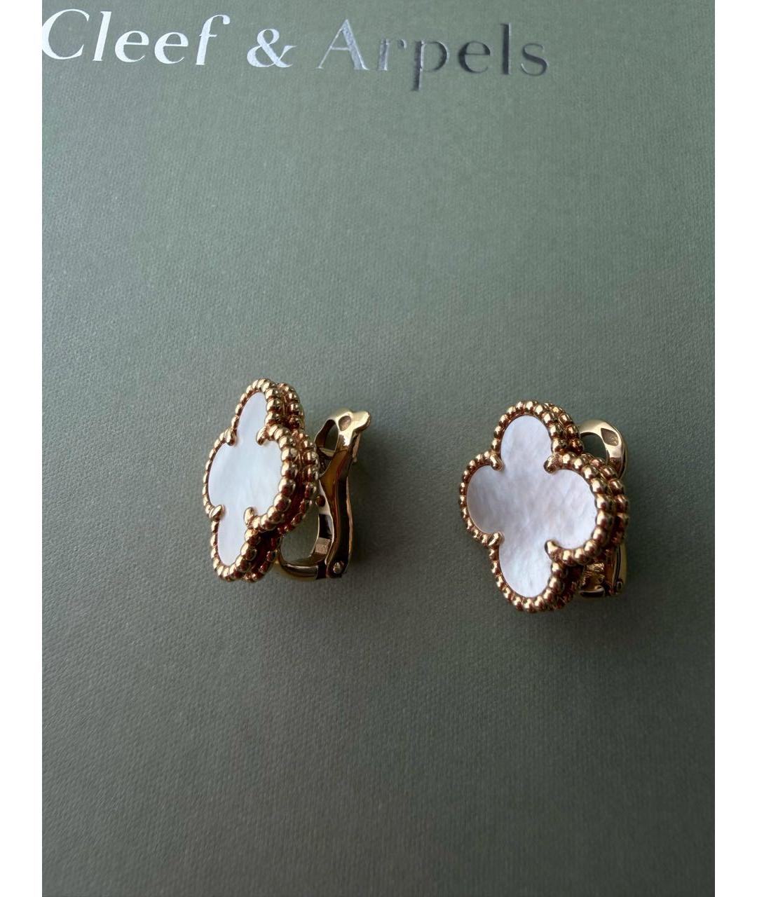 VAN CLEEF & ARPELS Белые серьги из желтого золота, фото 2
