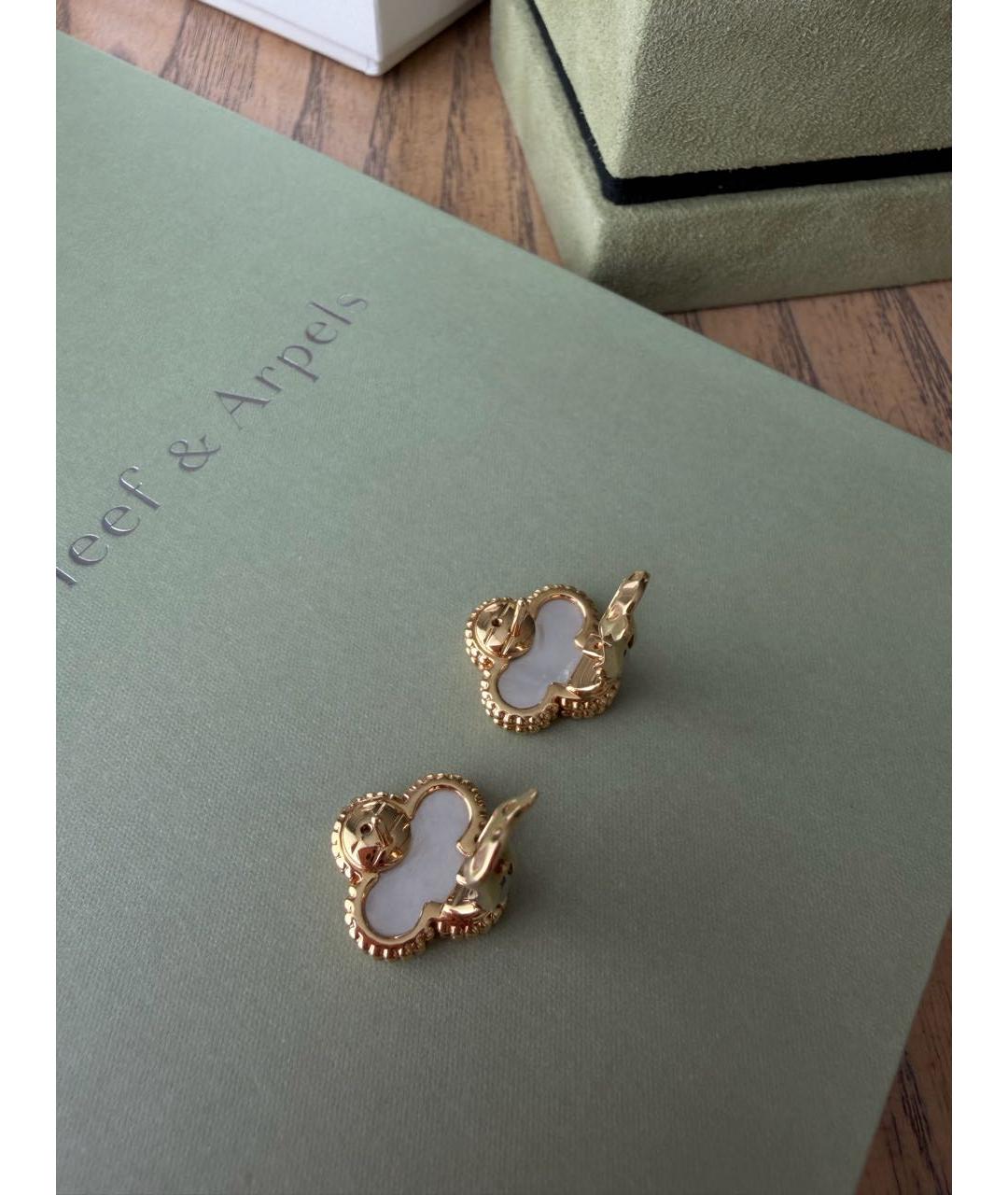 VAN CLEEF & ARPELS Белые серьги из желтого золота, фото 5