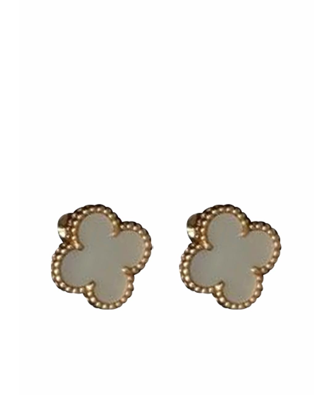 VAN CLEEF & ARPELS Белые серьги из желтого золота, фото 1