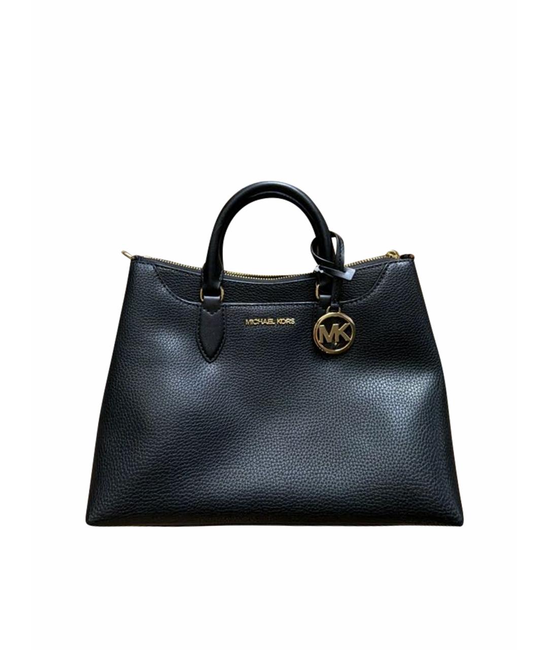 MICHAEL KORS Черная кожаная сумка с короткими ручками, фото 1