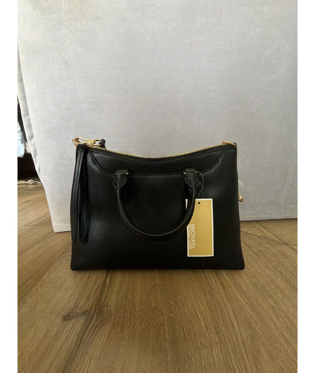 MICHAEL KORS Черная кожаная сумка с короткими ручками, фото 3