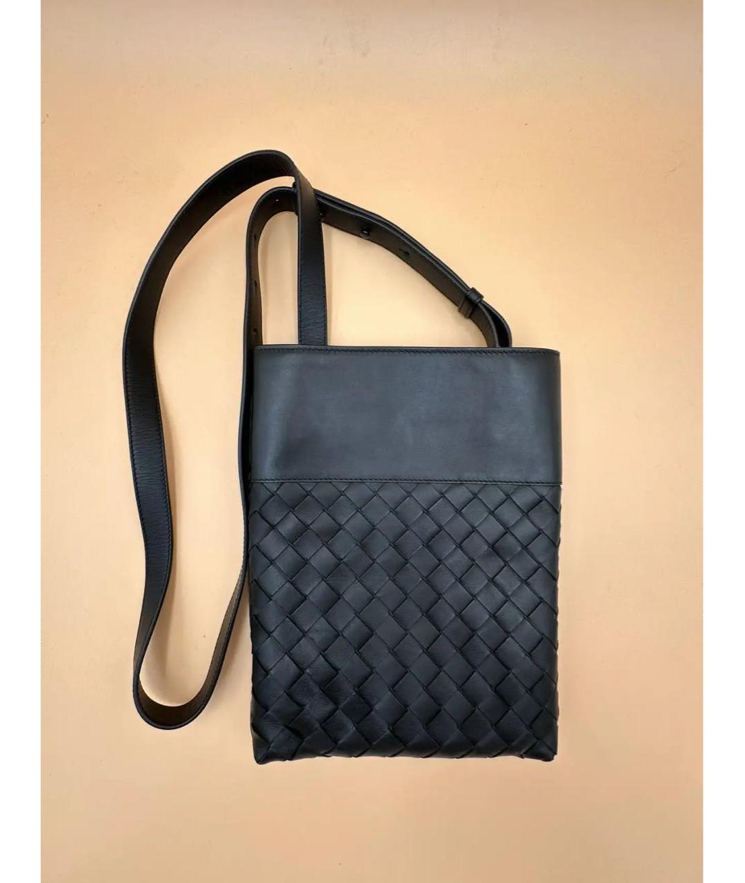 BOTTEGA VENETA Черная кожаная сумка на плечо, фото 3