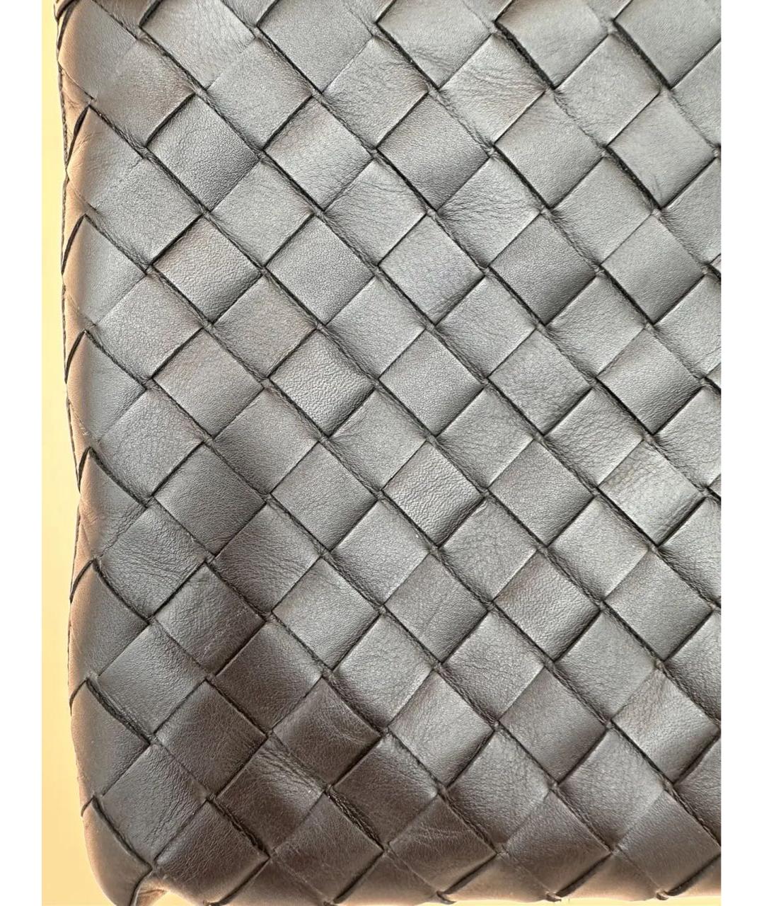 BOTTEGA VENETA Черная кожаная сумка на плечо, фото 5