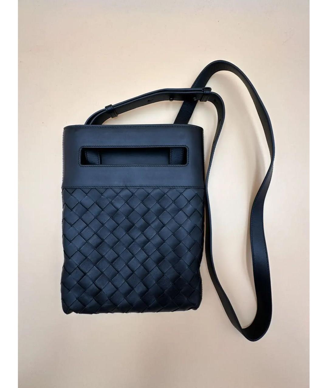 BOTTEGA VENETA Черная кожаная сумка на плечо, фото 9