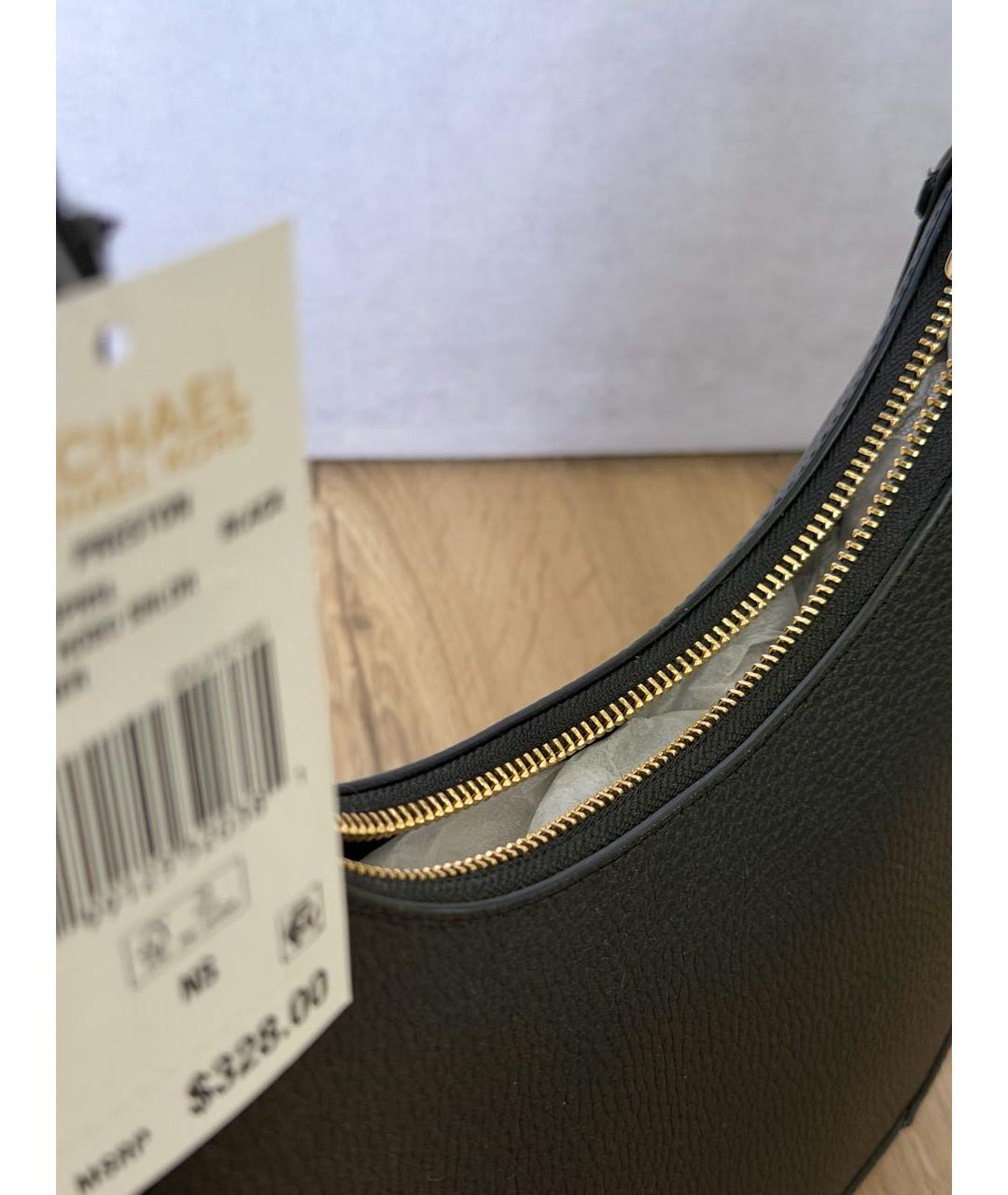 MICHAEL KORS Черная кожаная сумка через плечо, фото 5