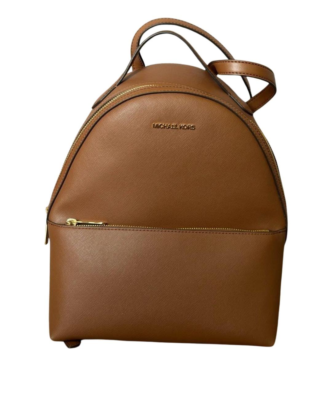 MICHAEL KORS Коричневый кожаный рюкзак, фото 1