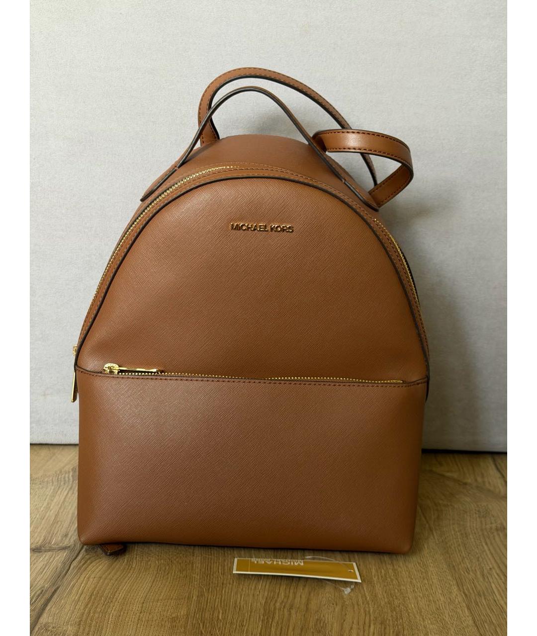 MICHAEL KORS Коричневый кожаный рюкзак, фото 3