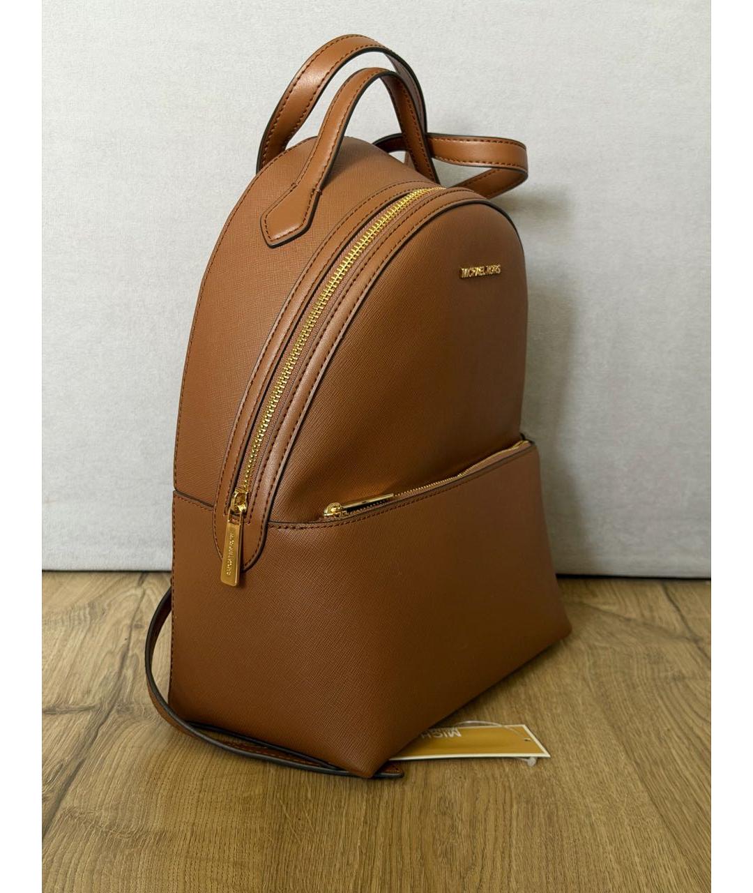 MICHAEL KORS Коричневый кожаный рюкзак, фото 2