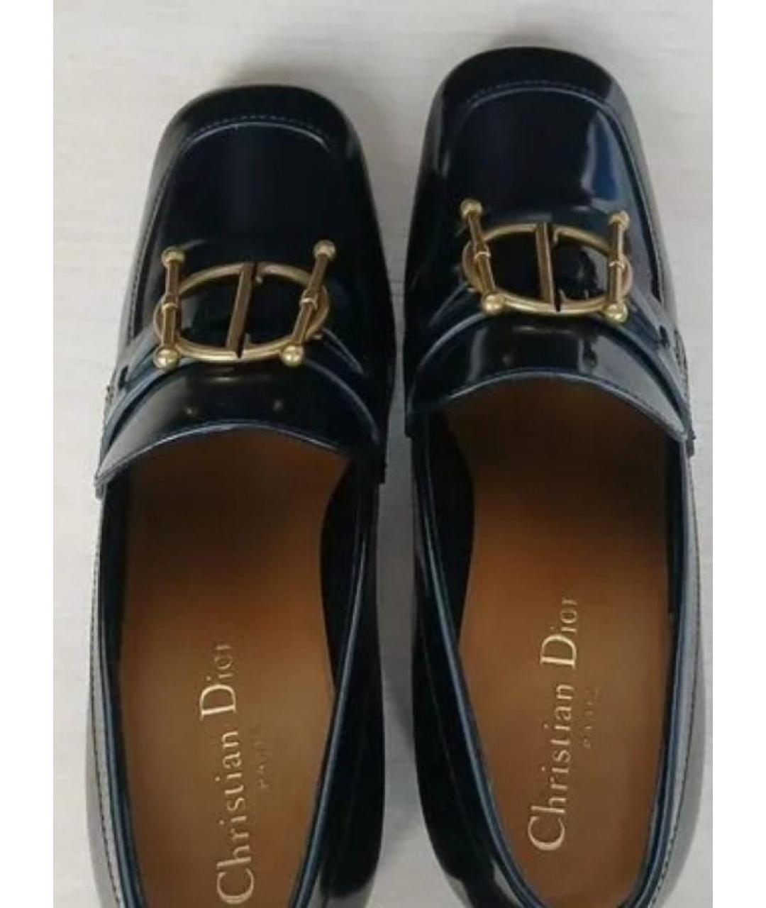 CHRISTIAN DIOR Черные кожаные лоферы, фото 5