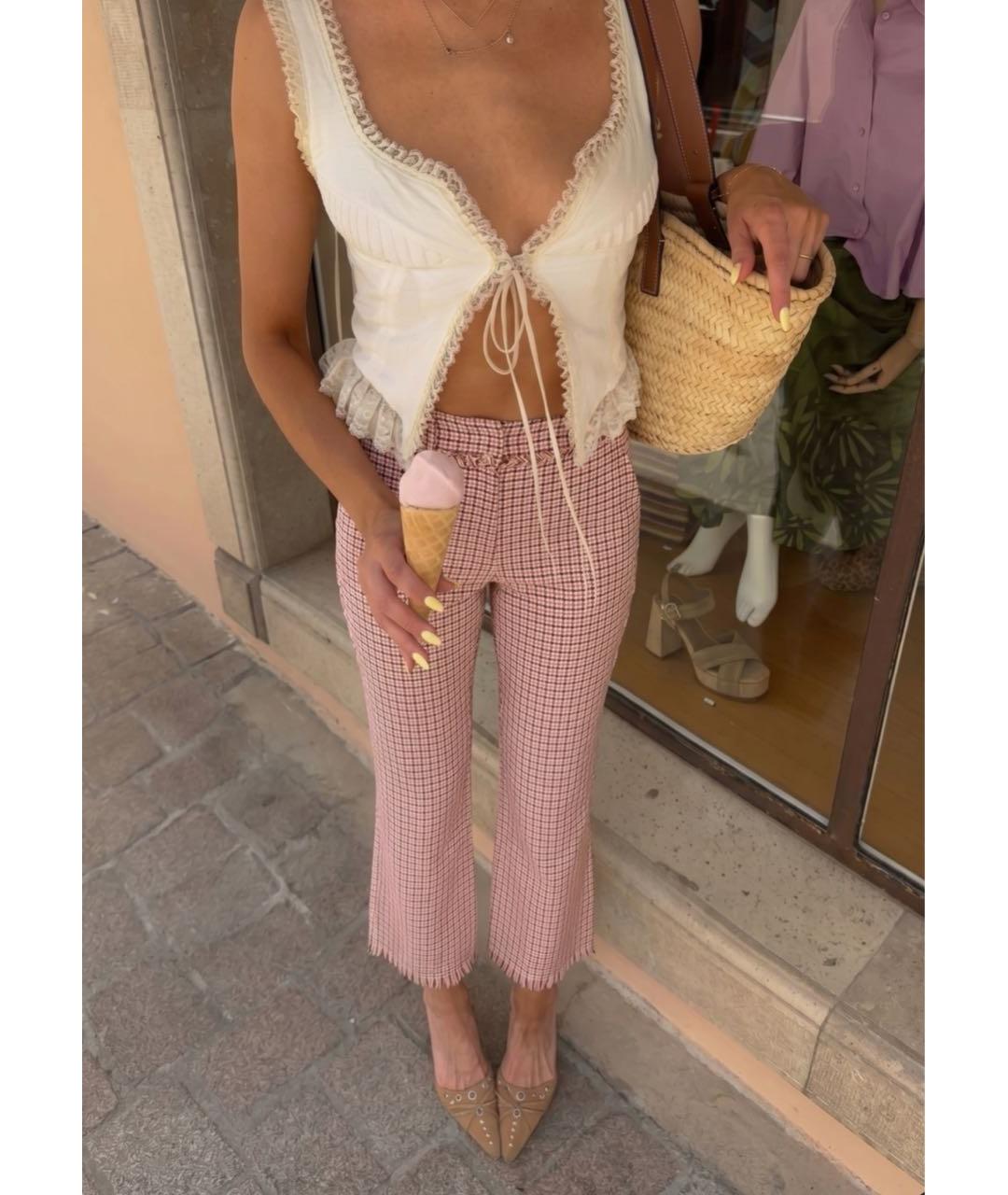 MAX MARA Розовые хлопковые бриджи, фото 2