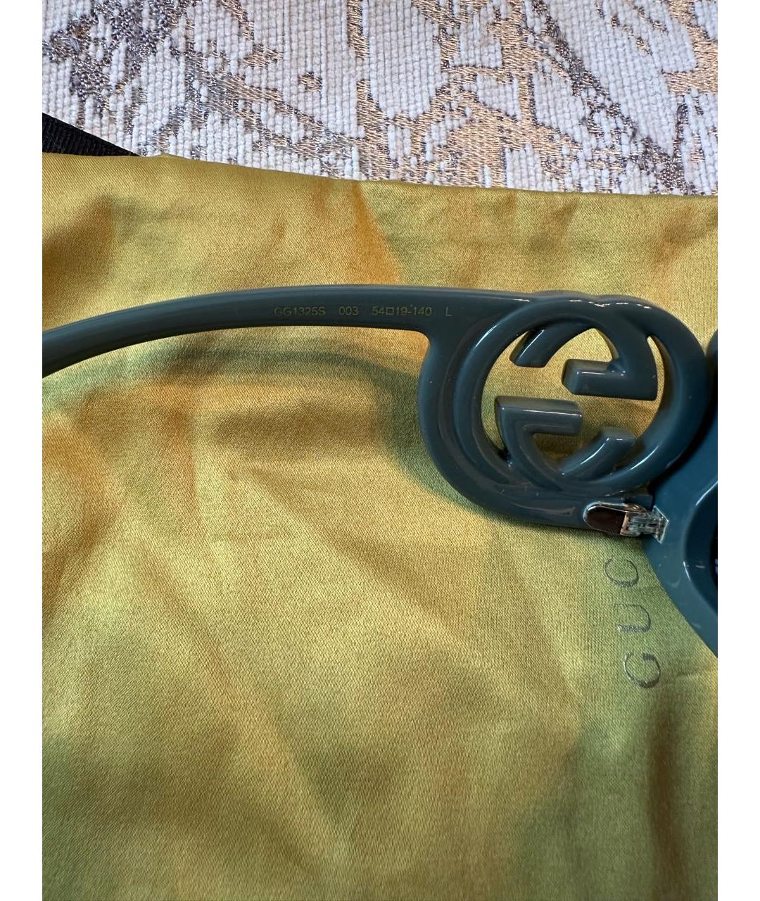 GUCCI Зеленые пластиковые солнцезащитные очки, фото 3