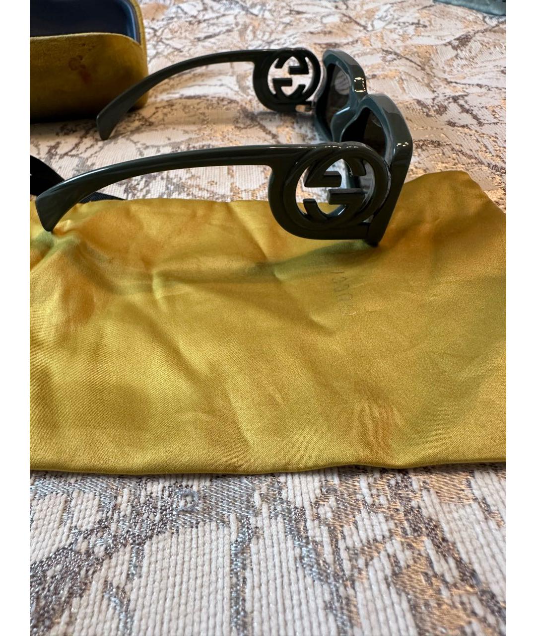 GUCCI Зеленые пластиковые солнцезащитные очки, фото 2