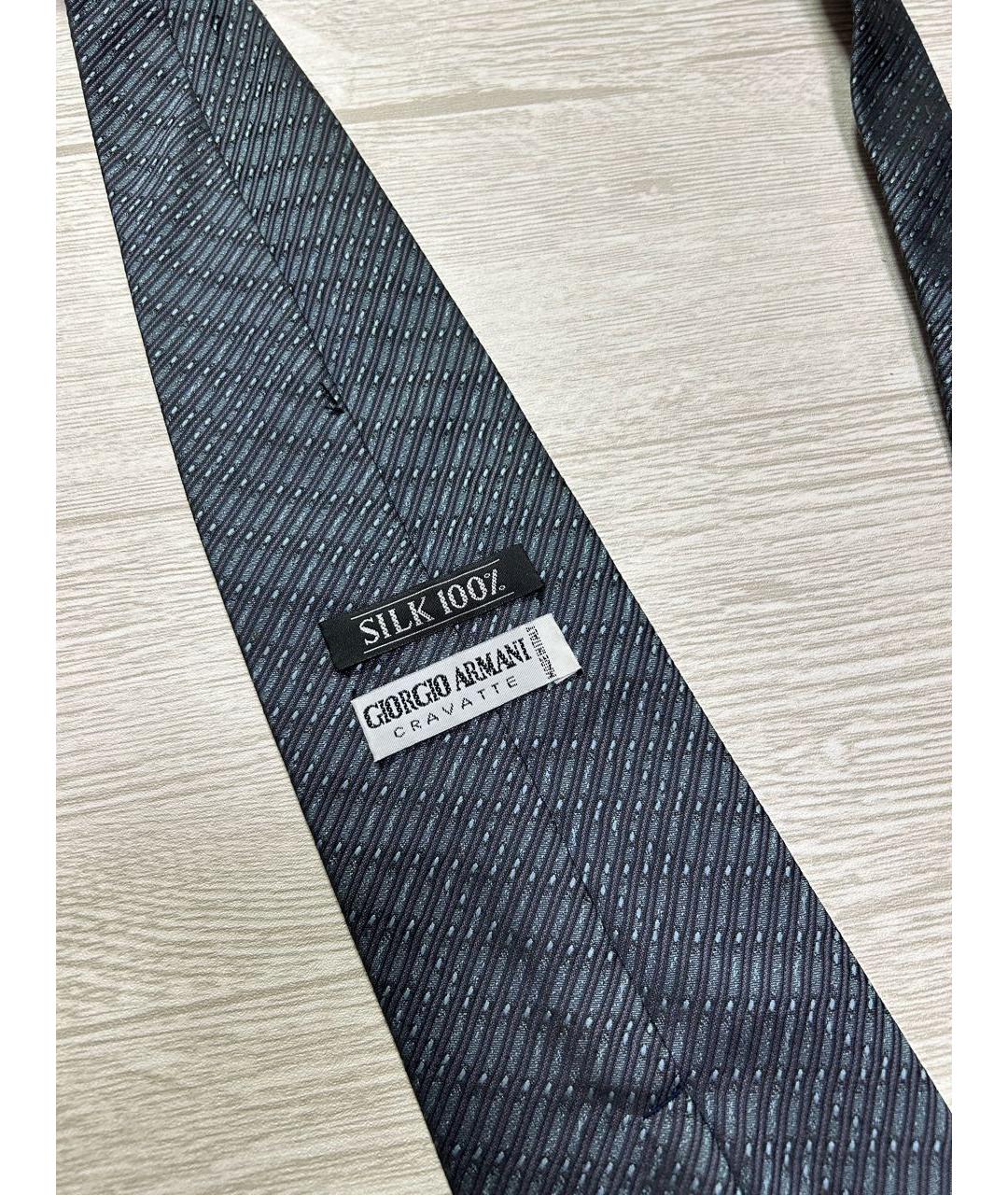 EMPORIO ARMANI Серый шелковый галстук, фото 3
