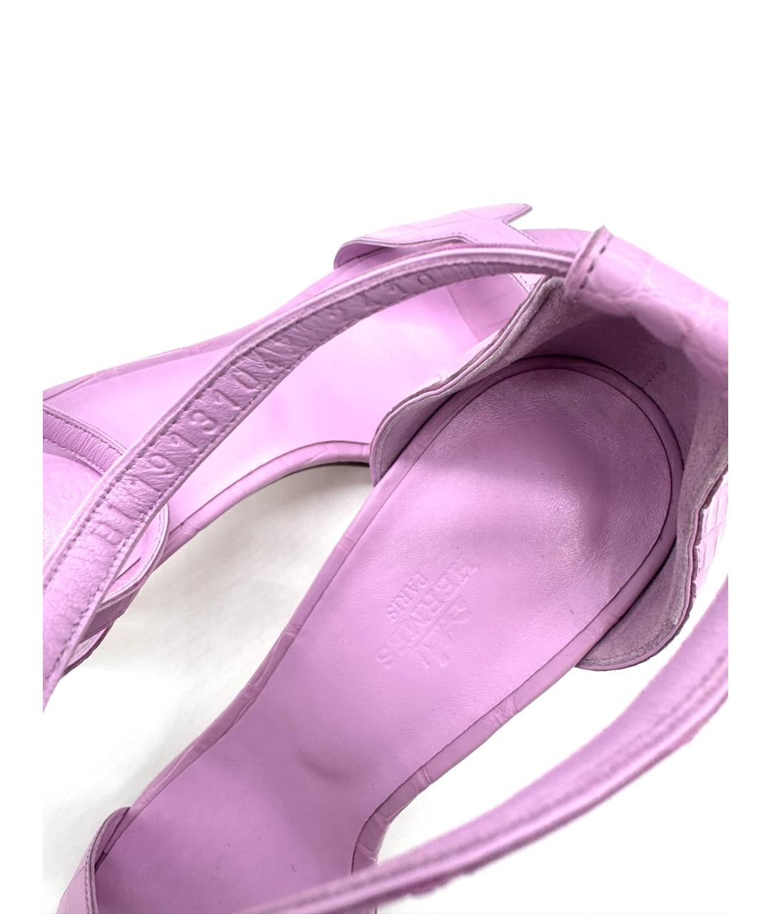 HERMES Фиолетовые босоножки, фото 5
