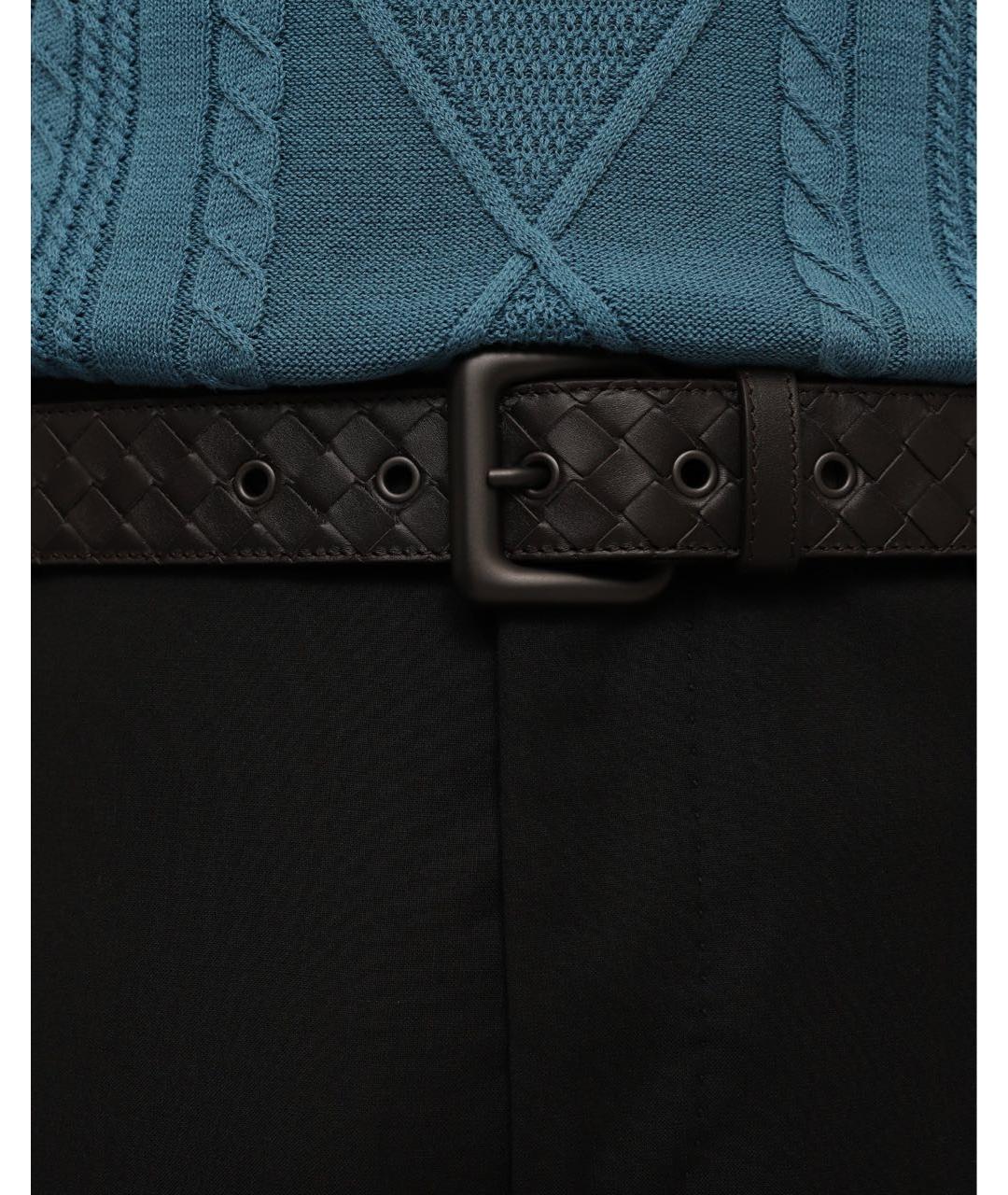 BOTTEGA VENETA Коричневый кожаный ремень, фото 2