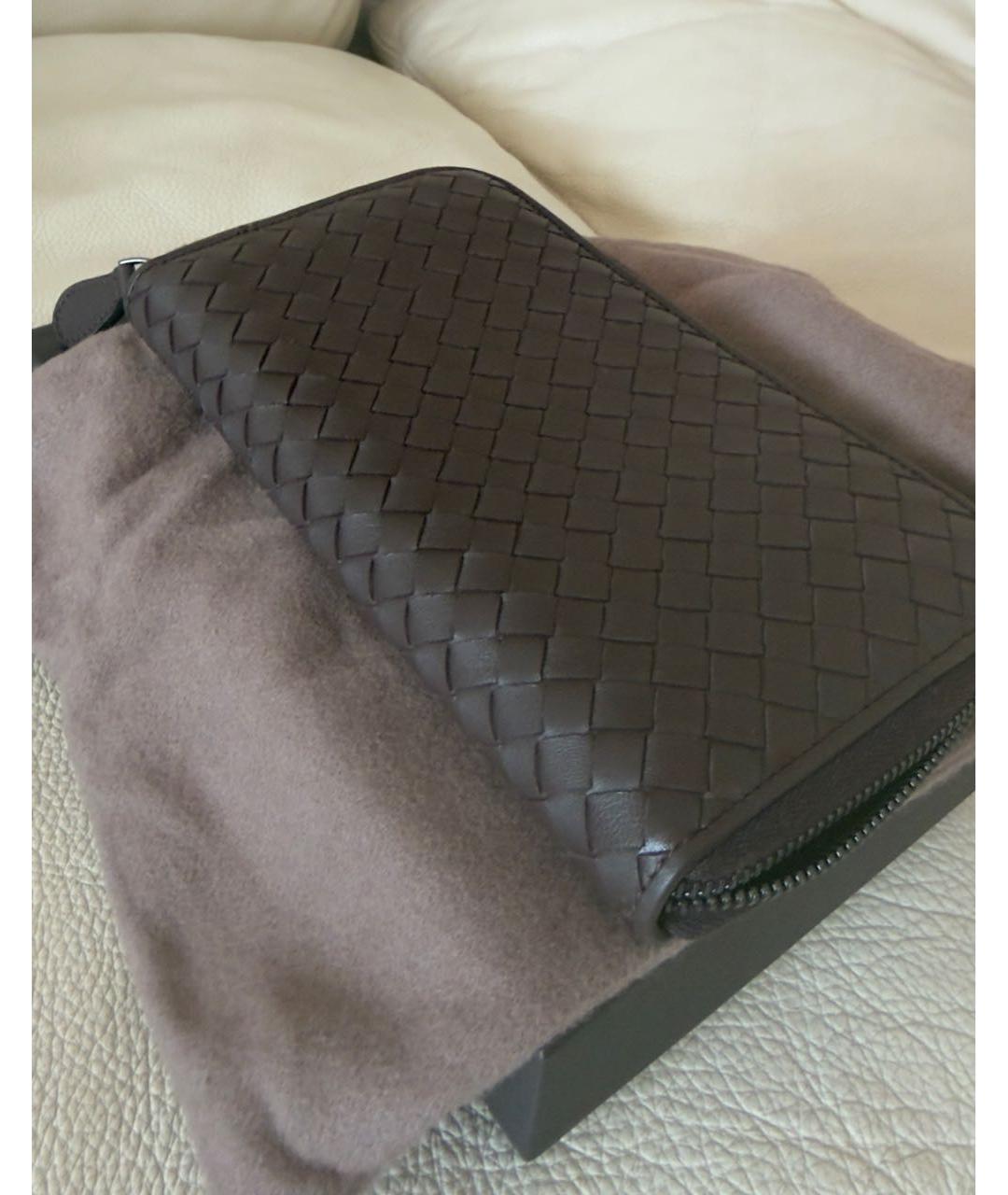 BOTTEGA VENETA Коричневый кожаный кошелек, фото 2