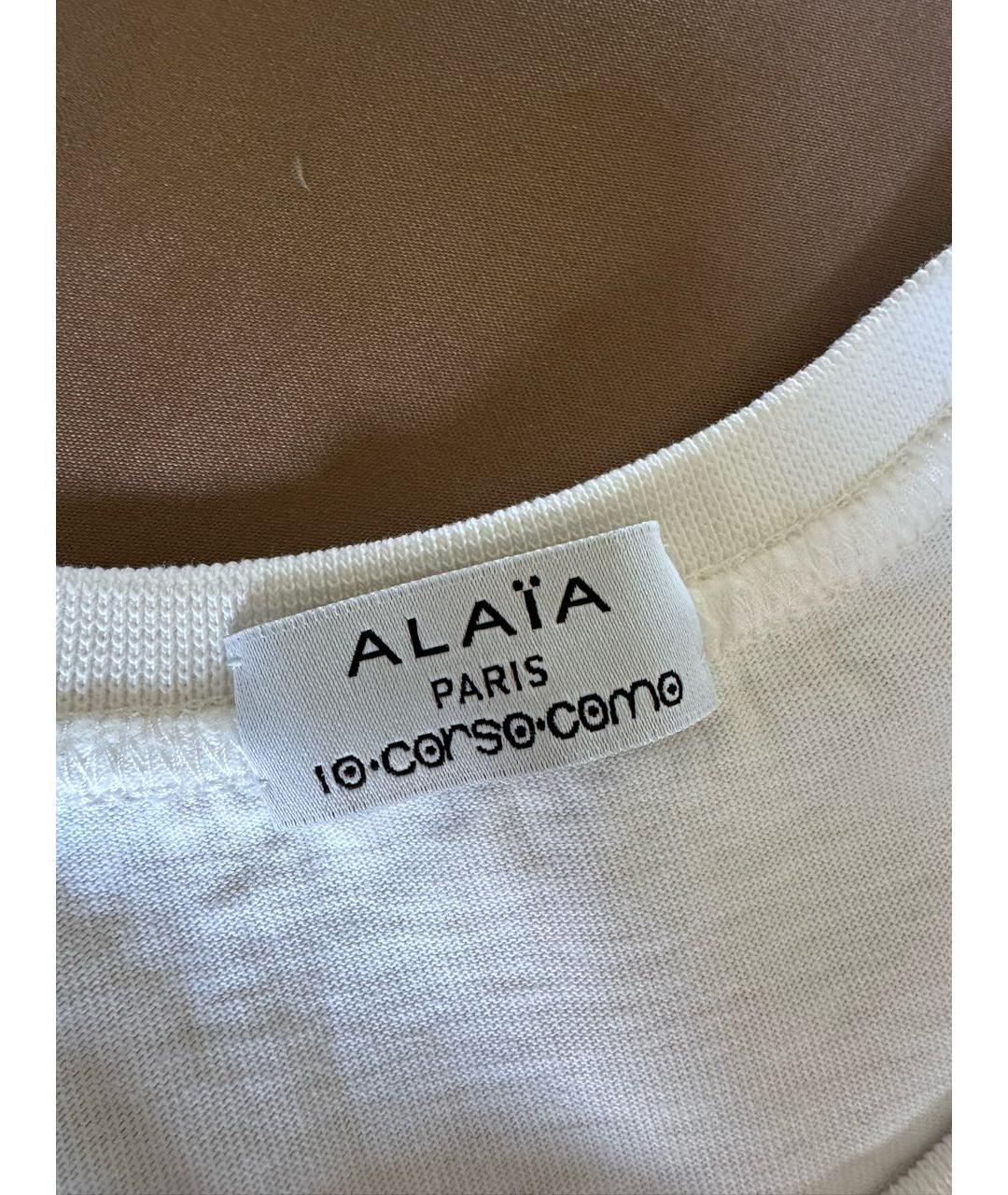 ALAIA Белая хлопковая футболка, фото 3